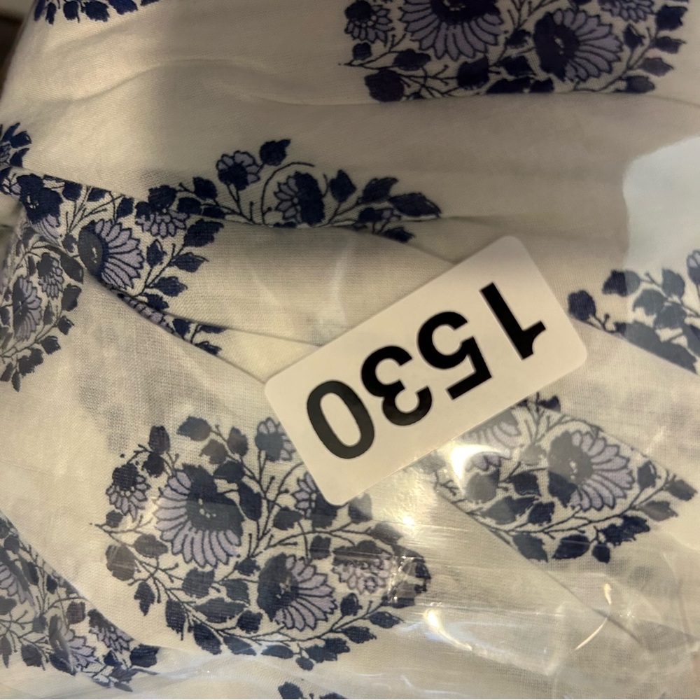 Crew Cuts J.Crew girls Dress Girls 10 indigo blue white puff sleeves batik print - Picture 12 of 13